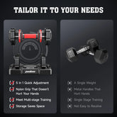 (1 Pair)  50Lbs Quick Select Adjustable Dumbbells for Home Gym 5 in 1 Free Weights 5/10/15/20/25Lb/50Lb Dumbbell with Anti-Slip Handle, Suitable for Home Gym Exercise Equipment
